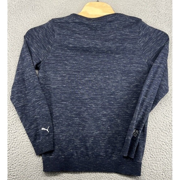PUMA Golf Crewneck Sweater Blue Siemens Sleeve Logo Women's Size L NWOT - Picture 2 of 8